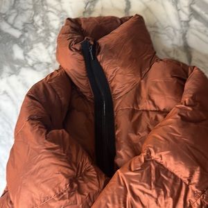 LULULEMON down puffer coat zip  xl 12 red shiny